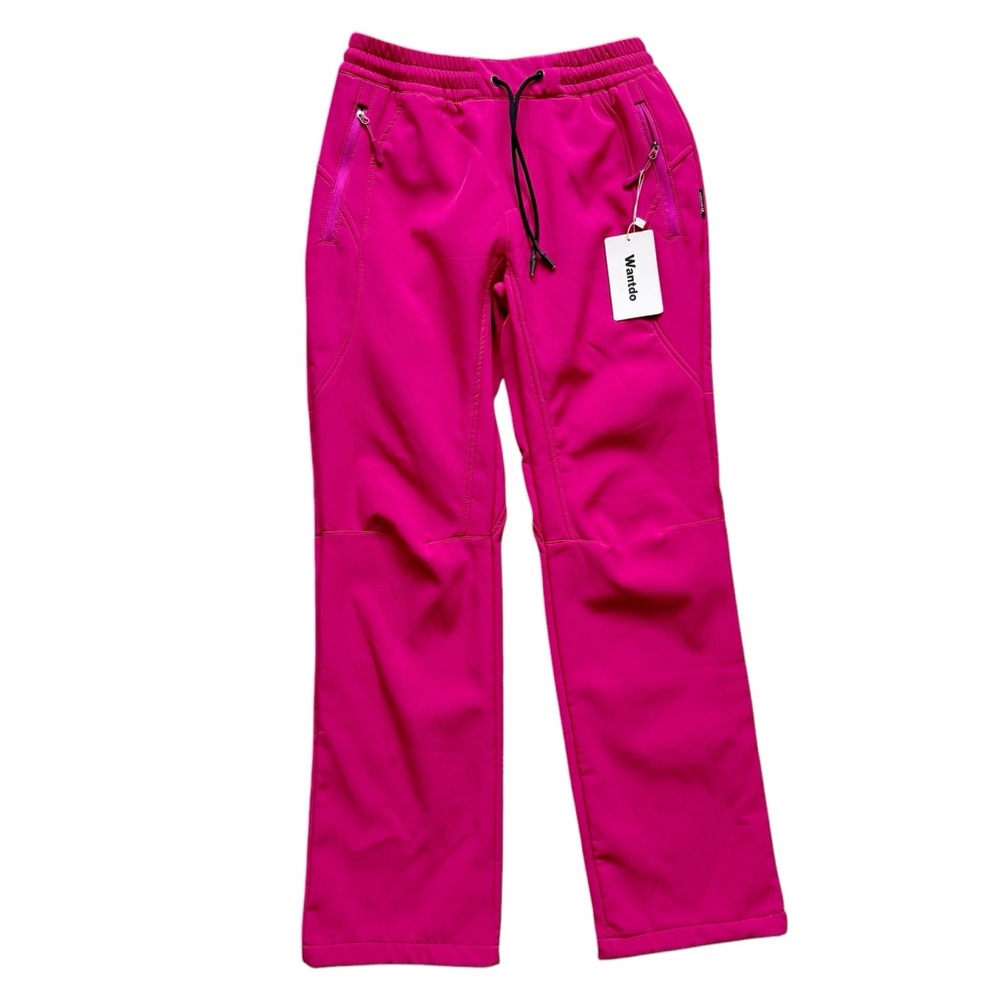 Outdoor Performance Tech Pants Fleece Lined Activewear Fuchsia Hot Pink NWT Med